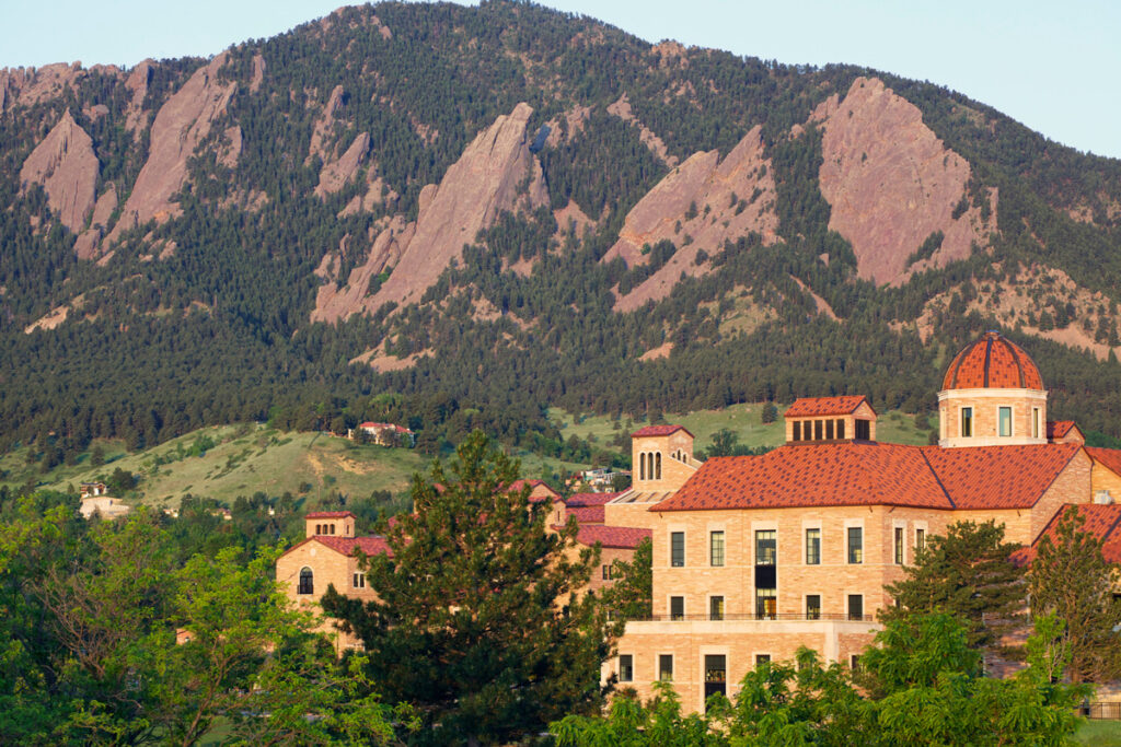 Colorado University with flat irons in the back ground