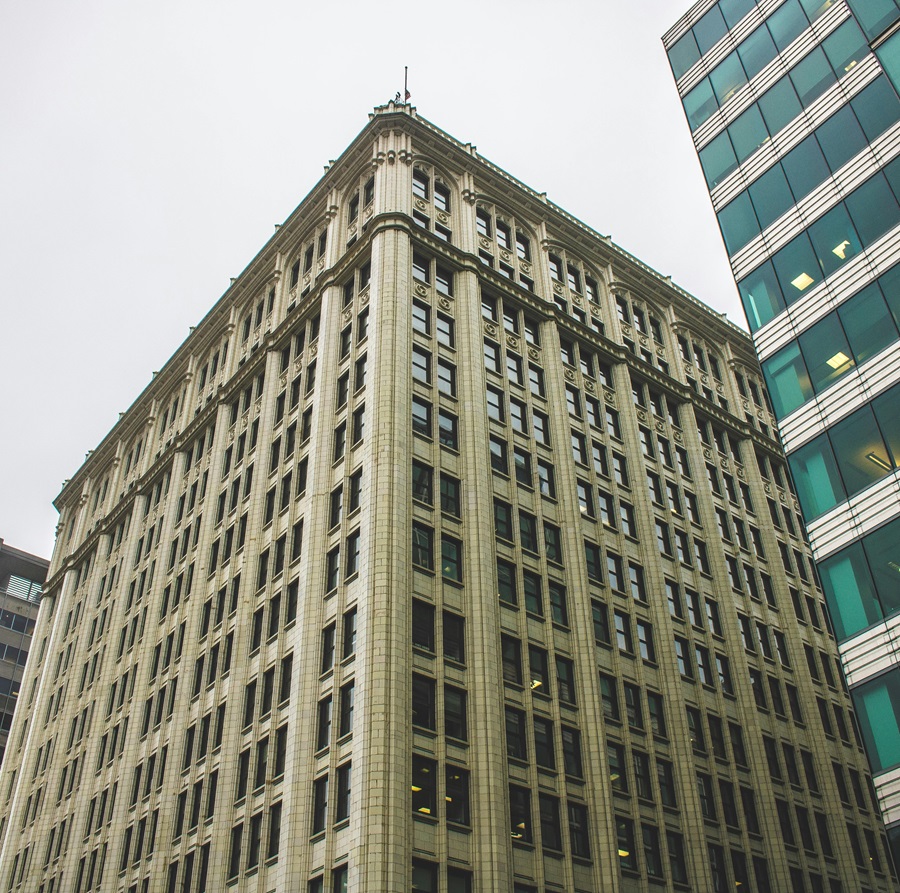 Class C Office Building upward view
